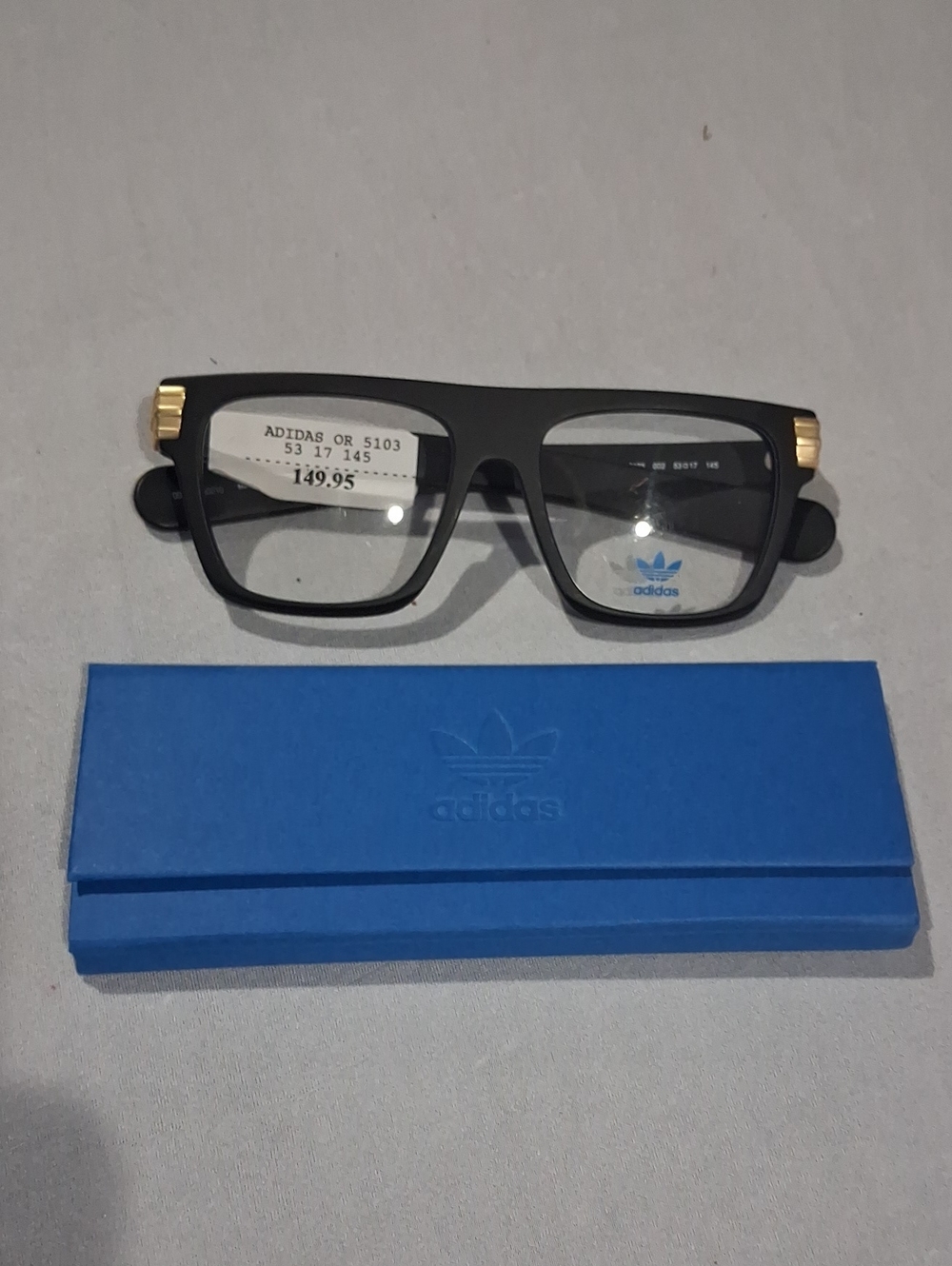 NWT Mens RXABLE Adidas 5103 Matte Black Square Eyeglass Frames